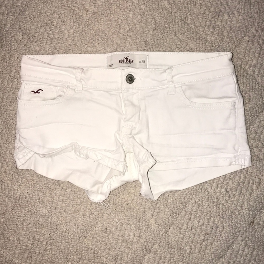 Hollister white denim shorts